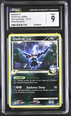 CGC 9 MINT Darkrai G 2009 Rising Rivals 3/111 Reverse Holo Pokemon Card - Image 1