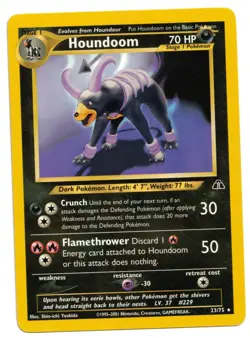 Pokemon Card: Houndoom 23/75 Neo Discovery Set Rare! EX - Image 1