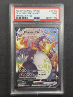Pokemon Cards PSA 9 Mint Charizard Vmax Shining Fates FA Swsh 2021 SV107/SV122 - Image 1