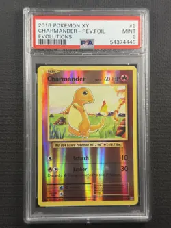 Pokemon Cards PSA 9 Mint Charmander Rev Foil Evolutions XY 2016 Ultra Rare 9/108 - Image 1