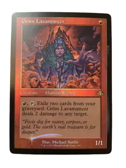 MTG DMR: Grim Lavamancer (Creature Human Wizard) Retro Frame Foil Rare 324 - Image 1