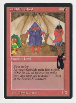Signed Kobold Overlord Proof LP Legends Artist Julie Baroh 1994 MTG Magic AP! - Image 1