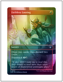 1x Faithless Looting, Borderless Art - Foil, Magic MTG NM - Image 1