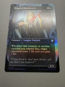 Vengeful Bloodwitch Borderless NM Foil FDN U 0325 Uncommon MTG FOUNDATIONS - Image 1