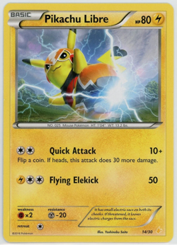 POKEMON PIKACHU LIBRE 14/30 NON HOLO X&Y TRAINER KIT MP CONDITION - Image 1