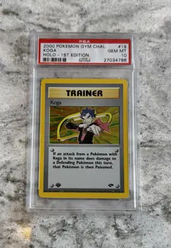 2000 Pokemon Gym Challenge Holo Koga 1st Edition #19 PSA 10 Gem Mint - Image 1