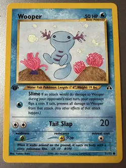 Wooper - 1st Edition - 71/75 Neo Discovery - Pokemon TCG - 2001 NM - Image 1