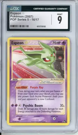 Pokemon Espeon Gold Star POP Series 5 #16 CGC 9 - Image 1