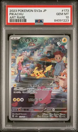 Pokemon Pikachu 173/165 PSA 10 Gem Mint Japanese 151 AR sv2a Art Rare Full Art - Image 1