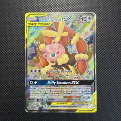Pokemon Cosmic Eclipse Ultra Rare Full Art: Mega Lopunny & Jigglypuff GX 226/236 - Image 1