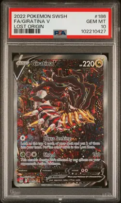 2022 POKEMON SWORD & SHIELD LOST ORIGIN #186 FULL ART/GIRATINA V PSA 10 - Image 1