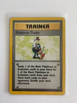 POKEMON TRAINER, 77/102 POKEMON TRADER RARE BASE SET. WOTC. - Image 1