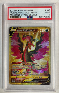 Galarian Moltres V 183/172 - Brilliant Stars Secret Rare (PSA 9) - Pokemon TCG - Image 1