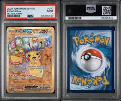 2024 Pokemon SV Surging Sparks Pikachu EX 247/191 Full Art Hyper Rare PSA 9 Mint - Image 1