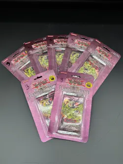 Lot of (7) Yu-Gi-Oh! Flaming Energy Unlimited Blister Booster Pack Sealed - Image 1