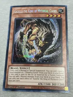 Yu-Gi-Oh Gazelle the King of Mythical Claws MP24-EN091 Prismatic Secret Rare NM - Image 1