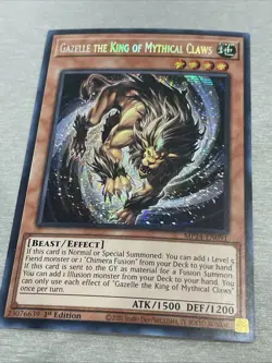 Yu-Gi-Oh Gazelle the King of Mythical Claws MP24-EN091 Prismatic Secret Rare NM - Image 2