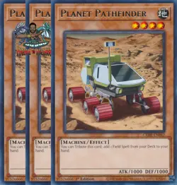 Yugioh! 3x Planet Pathfinder CRBR-EN042 Rare 1st Ed NM - Image 1