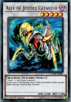 Yugioh Ally of Justice Catastor DUDE-EN007 1st Edition Ultra Rare NM - Image 1