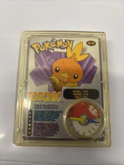 2002 Pokemon Torchic Compass Clip-On Trading Card Wendy's Kids Meal Toy Nintendo - Image 1