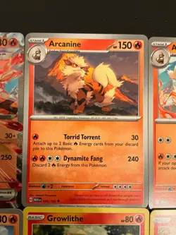 21 Growlithe Arcanine mixed lot pokemon cards Rare Holo All Different cute 🔥 - Image 5