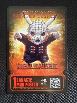 Pokemon Cosplay(Pikachu) Hellraiser Mini Poster-movie Ticket-Fan Art Card - Image 1