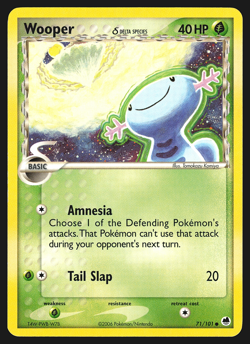 Wooper 71/101 EX Dragon Frontiers Pokemon Card EXC - Image 1