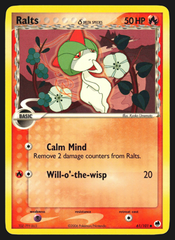 Ralts 61/101 EX Dragon Frontiers Pokemon Card NM - Image 1