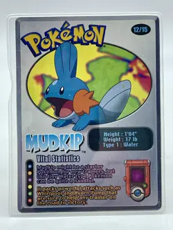 Pokemon Card Mudkip 12/15 Nintendo Wendy's Promo Original Sealed Sleeve LP Flaw - Image 1