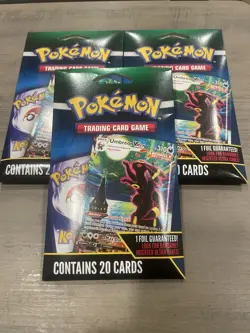 Pokemon Umbreon TCG VMAX Walmart Exclusive 3 Packs Sealed 20 Cards (1 Foil) - Image 1