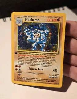 Machamp 1st Edition Pokemon Holo Rare TCG Card Base Set 8/102 MP - Image 3