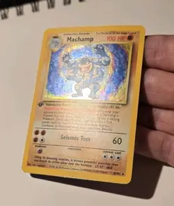 Machamp 1st Edition Pokemon Holo Rare TCG Card Base Set 8/102 MP - Image 4