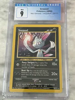 Pokemon TCG Sneasel Neo Genesis 25/111 Regular 1st Edition - CGC 9 Psa BGS - Image 1