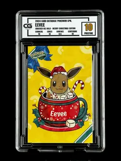 2024 Pokemon CG 10 Pristine EEVEE Christmas Data TCG XMAS Holiday CGC PSA - Image 1