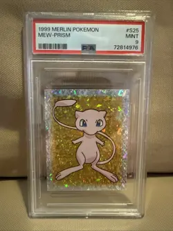 1999 Merlin Pokemon Mew Prism PSA 9 - Image 1