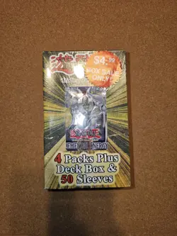 Yu-Gi-Oh Booster 4 Pack Box With Deck Box And Sleeves - Image 1