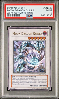 2010 Yugioh Moon Dragon Quilla Ultimate Rare ABPF-EN043 PSA 9 MINT - Image 1