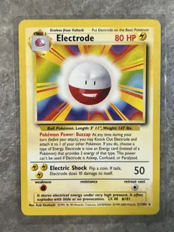 Electrode 021/102 Pokemon TCG Vintage Base Set Regular Rare Card (Light Play) - Image 1