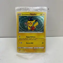 Brand New Sealed Special Delivery Pikachu SWSH074 Promo Pokemon Card Holo Swirl - Image 1
