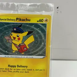 Brand New Sealed Special Delivery Pikachu SWSH074 Promo Pokemon Card Holo Swirl - Image 4