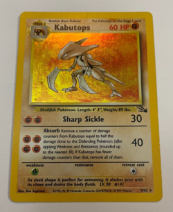 Pokemon TCG Kabutops Holo Rare Unlimited Card 9/62 Fossil PICTURES - Image 1