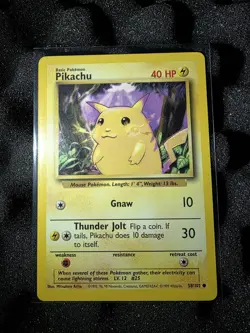 Pokemon Pikachu Yellow Cheeks Base Set 1999 Card #58/102 Vintage. - Image 1