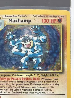 Pokemon TCG Machamp Holo Rare 1st Edition Base Set, Card 8/102, LP Condition - Image 3