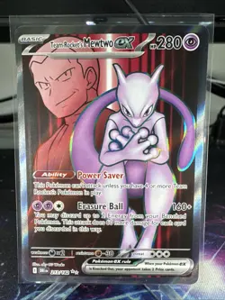 Pokemon TCG Destined Rivals Team Rocket's Mewtwo EX 213/182 Ultra Rare Card NM/M - Image 1