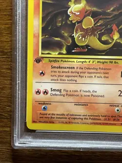 1999 Pokemon Fossil Magmar #39 1st Edition PSA 10 - Image 4
