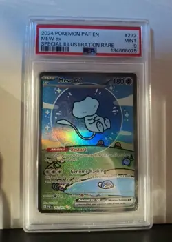 PSA 9 Pokemon English Paldean Fates SIR Bubble Mew - Image 1