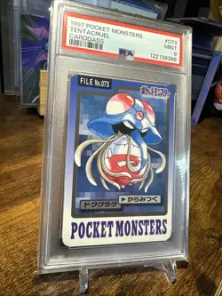 1997 Pokemon Japanese Pocket Monsters Carddass File #073 Tentacruel PSA 9 - Image 3