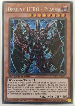 YuGiOh Destiny HERO - Plasma Secret Rare 1st Edition SGX1-ENB01 Speed Duel NM - Image 1