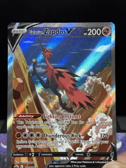 Pokemon Card Galarian Zapdos V 174/198 Chilling Reign Alternate Art Rare NM - Image 2