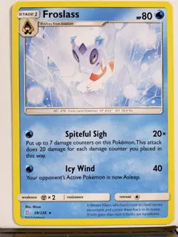 EXCLUSIVE Froslass 038/236 - Rare Non Holo Unified Minds Pokemon Card - Image 1